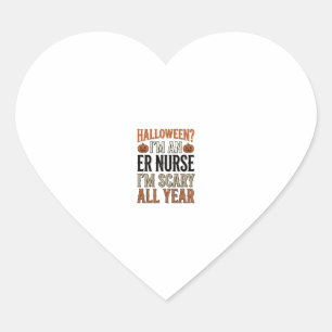 Sticker Cœur Infirmière Urgences Drôle Halloween Épouvantable T