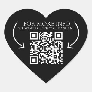 Sticker Cœur Information d'affaires site marketing code QR