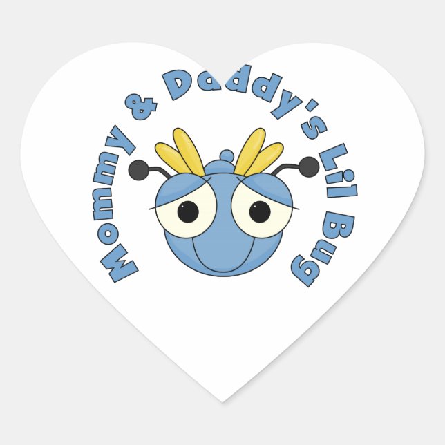 Sticker Cœur Insecte de Lil de maman et de papa (Devant)