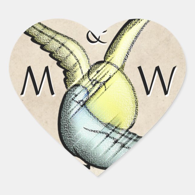 Sticker Cœur Inséparables rustiques (Stickers en forme de coeur (Devant)