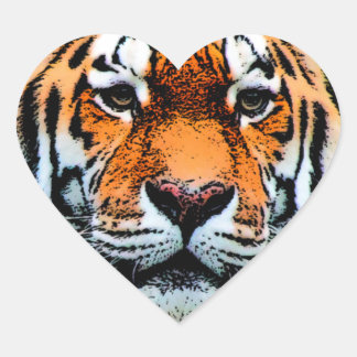 Sticker Cœur Inspiration des yeux de tigre