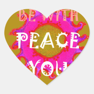 Sticker Cœur Inspiration "Peace Be With You" Vector Design