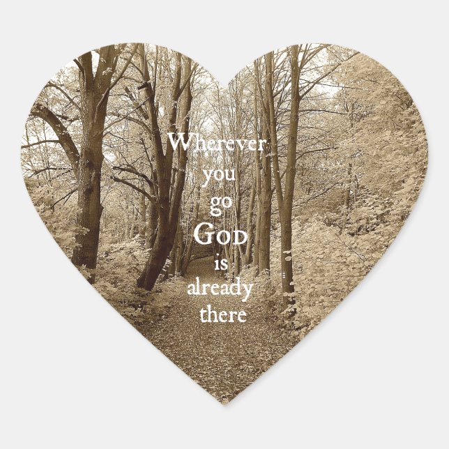 Sticker Cœur Inspirationnal God is Already There Christian Quot (Devant)
