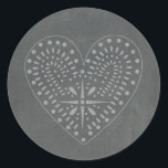 Sticker Coeur Inspiré par Chalkboard<br><div class="desc">Un autocollant design et moderne qui illustre un coeur sur un arrière - plan inspiré par un tableau de bord. Recherchez des invitations de mariage assorties et plus encore chez Jill's Paperie.</div>