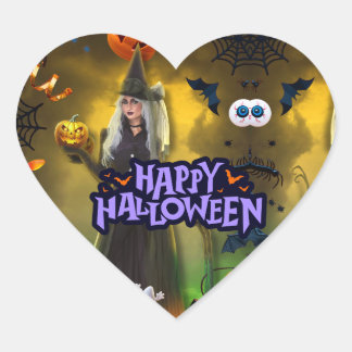 Sticker Cœur Invitation d'anniversaire Spooktacular Halloween