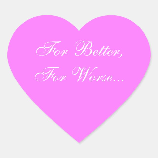 Sticker Cœur Invitation mariage Fuchsia Pink (Devant)