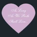 Sticker Cœur Invitations mariage Lilac<br><div class="desc">Coloris Lilac Mariage Lilac et Enveloppe blanche - Les professionnels du service Mariage essaient habituellement de déchiffrer : quelles sont les meilleures conceptions timbres pour mariage cette année? Ces stickers mémorables et faire votre propre Mariage Lilac and White Invitation Envelope Stickers s'avèrent tout juste pour les cartes postales RSVP mariage...</div>