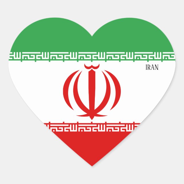 Sticker Cœur Iran Drapeau splendide patriotique (Devant)