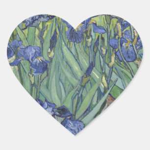 Sticker Cœur Iris par les fleurs bleues d'iris de Van Gogh