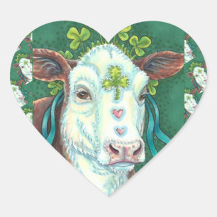 STICKER CŒUR IRLANDAIS BRED ST. PATRICK'S DAY HEIFER, VACHE SHA