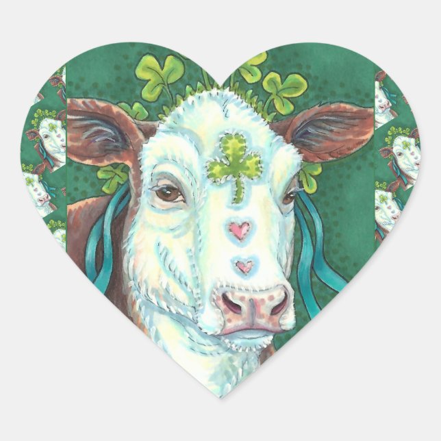 STICKER CŒUR IRLANDAIS BRED ST. PATRICK'S DAY HEIFER, VACHE SHA (Devant)