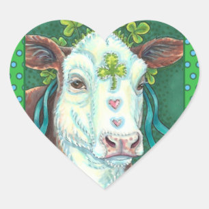 STICKER CŒUR IRLANDAIS BRED ST. PATRICK'S DAY HEIFER, VACHE SHA