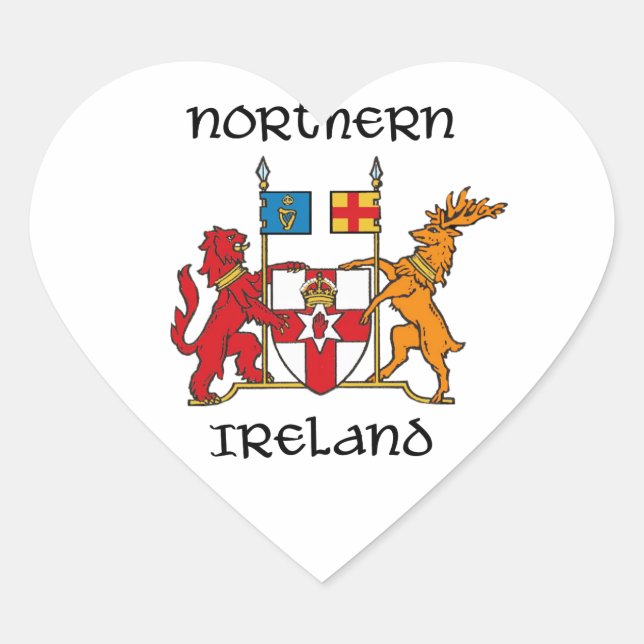 Sticker Cœur Irlande du Nord - blason/symbole/emblème (Devant)