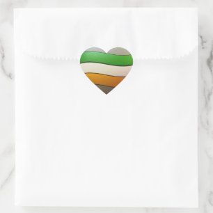 Sticker Cœur Irlande Flag Colors-Chrome par Shirley Taylor