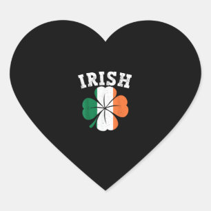 Sticker Cœur Irlande Shamrock Irlande Drapeau Saint Patrick Jou