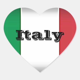 Sticker Cœur Italie Drapeau bord foncé