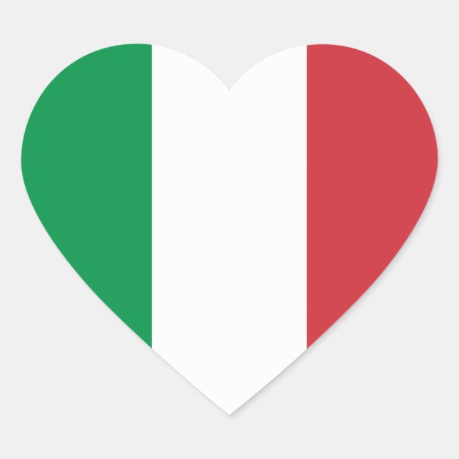 Sticker Cœur Italie - Drapeau national italien (Devant)