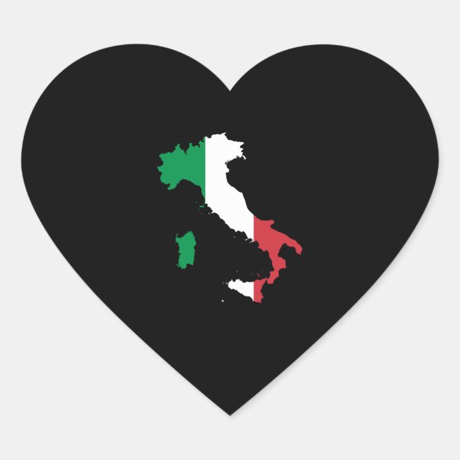 Sticker Cœur Italie en couleurs du drapeau (Devant)