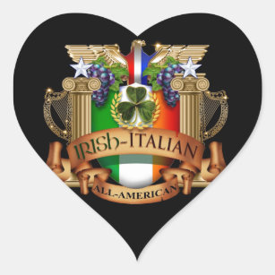 Sticker Cœur Italien irlandais tout américain