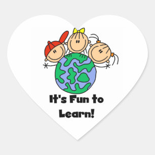 Sticker Cœur It's Fun to Learn