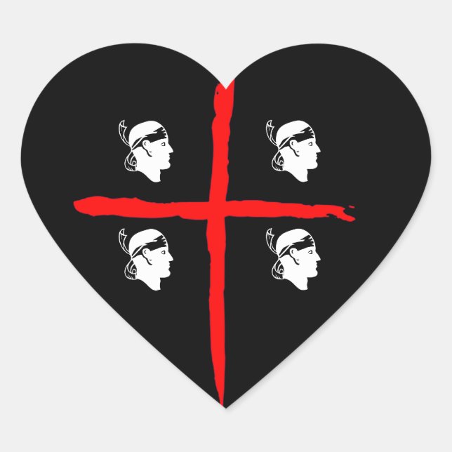 Sticker Cœur IV - Sardegna 4 Mori Black (Devant)