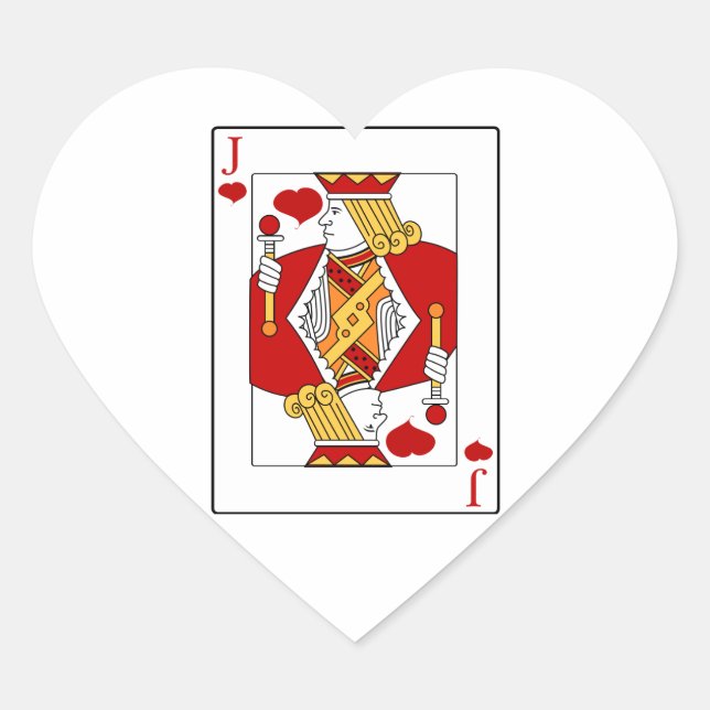 Sticker Cœur Jack of Hearts Carte de jeu (Devant)