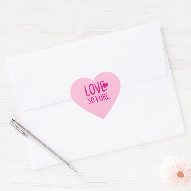 Sticker Cœur J'adore design de couple si pur  (Enveloppe)