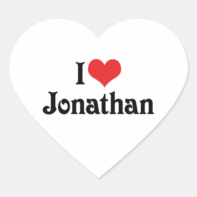 Sticker Cœur J'adore Jonathan (Devant)