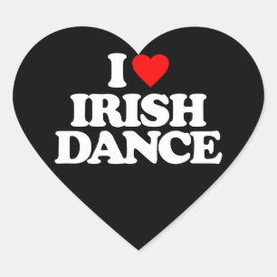 STICKER CŒUR J'ADORE LA DANSE IRLANDAISE