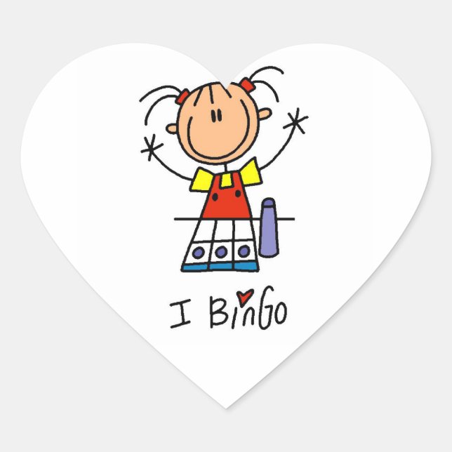 Sticker Cœur J'adore le Bingo (Devant)