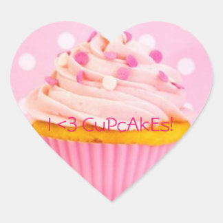 Sticker Cœur J'adore les cupcakes