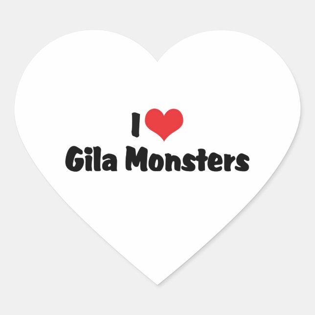 Sticker Cœur J'adore les monstres de Gila (cœur) - amoureux de  (Devant)