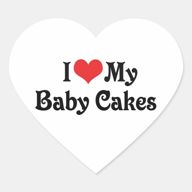 Sticker Cœur J'adore mes gâteaux de bébé (Devant)
