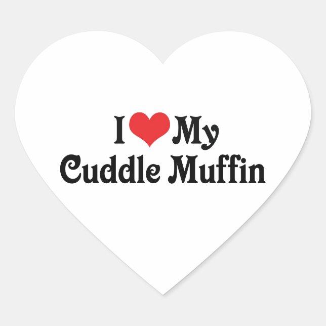 Sticker Cœur J'adore mon Cuddle Muffin (Devant)