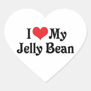 Sticker Cœur J'adore mon Jelly Bean