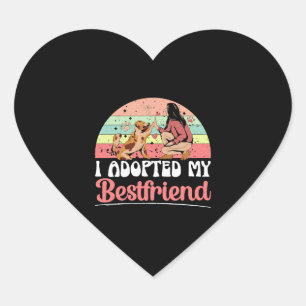 Sticker Cœur J'Ai Adopté Ma Bestamie Animal Rights Dog Secourt