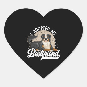 Sticker Cœur J'Ai Adopté Ma Bestamie Animal Rights Dog Secourt