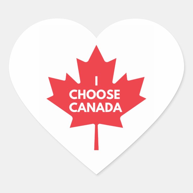 Sticker Cœur J'ai choisi l'autocollant cardiaque du Canada (Devant)