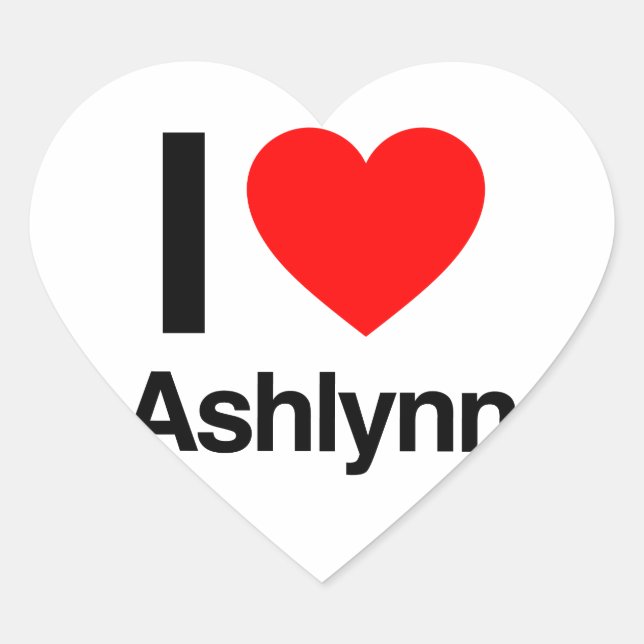 Sticker Cœur j'aime ashlynn (Devant)