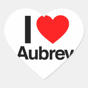 Sticker Cœur j'aime aubrey