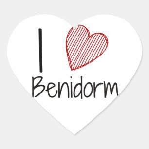 Sticker Cœur J'aime Benidorm