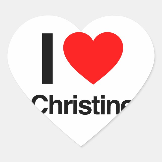 Sticker Cœur j'aime christine (Devant)