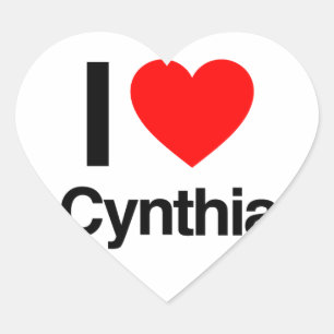 Sticker Cœur j'aime cynthia