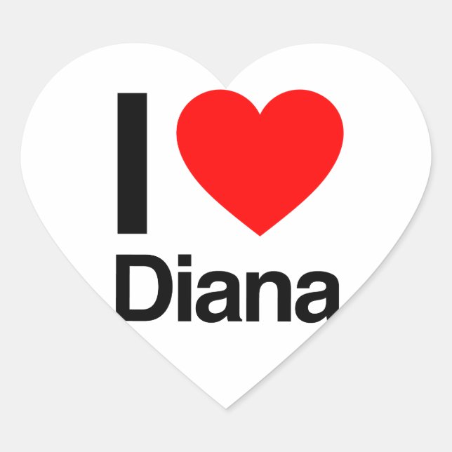 Sticker Cœur j'aime diana (Devant)