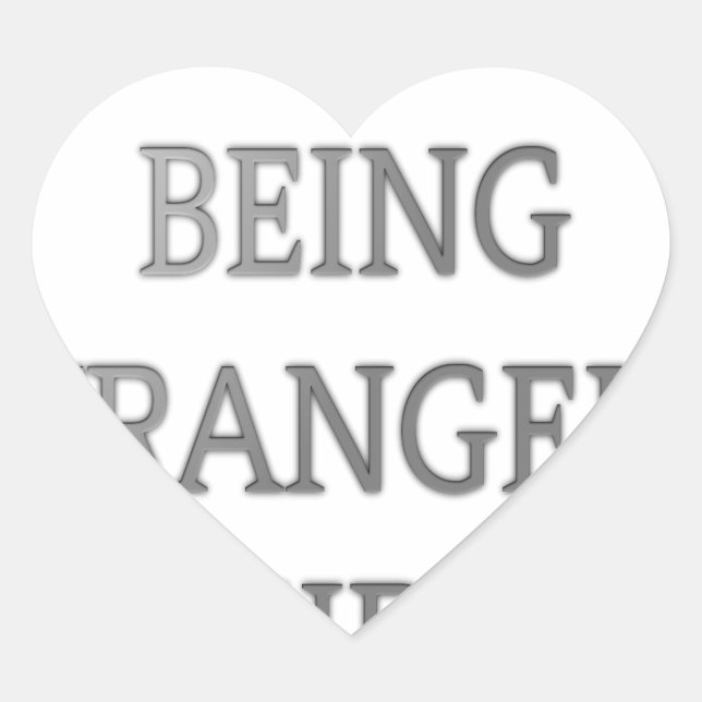 Sticker Cœur J'Aime Être Étrangement Bizarre : Gras Conception  (Devant)