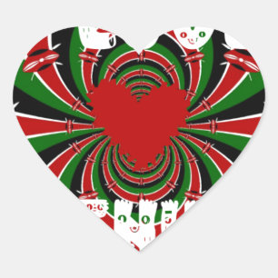 Sticker Cœur J'aime Heart Kenya : Art de drapeau dynamique