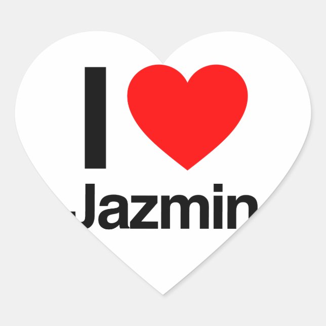 Sticker Cœur j'aime jazmin (Devant)