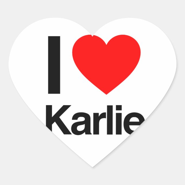 Sticker Cœur j'aime karlie (Devant)