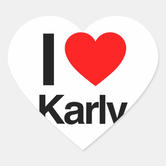 Sticker Cœur j'aime karly (Devant)