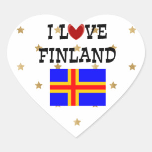 Sticker Cœur J'aime la Finlande